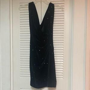 Emanuel Ungaro Black Backless Dress with Embellishments